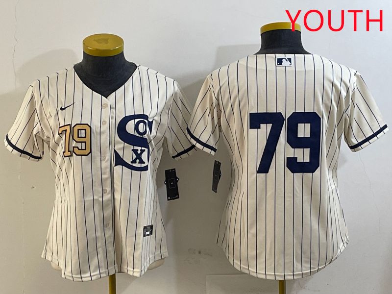 Youth Chicago White Sox #79 No Name Cream Stripe Dream Edition Game 2025 Nike MLB Jersey style 5